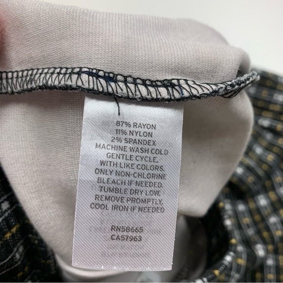 BP. Nordstrom Plaid Wide Leg Pants Black White Yellow Small High Waist Zip Front - Picture 7 of 10